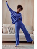 Women\'s knitted set with wide pants, blue 222217 - Online store - Boutique